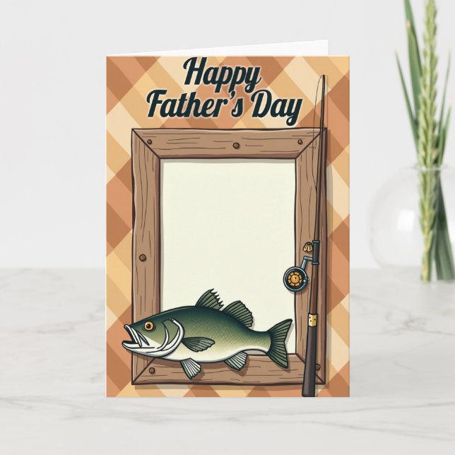 Rustik Fars Dag Fiskekort Kort (Framsida)