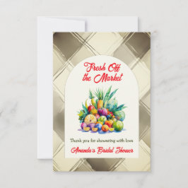 Rustik färsk från Möhippan för frukt på marknaden Tack Kort