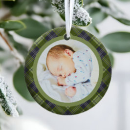 Rustik Festive Grönt Play Babys Första jul Julgransprydnad Keramik