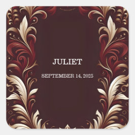 Rustik Fiesta Rustik Djärv Spansk Bröllopsdusch Fyrkantigt Klistermärke