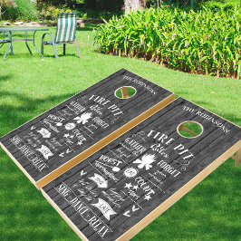 Rustik Fire Pit Regler Grått Wood Personlig