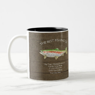 Rustik Fishing Business Watercolor Rainbow Trout Två-Tonad Mugg