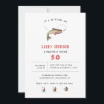 Rustik fisketema-födelsedagsfest för vuxna inbjudningar<br><div class="desc">Handmålad akvarell vintage forell,  fisketema-födelsedagsinbjudan.</div>