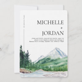 Rustik fjällskogsbröllopsinbjudan inbjudningar