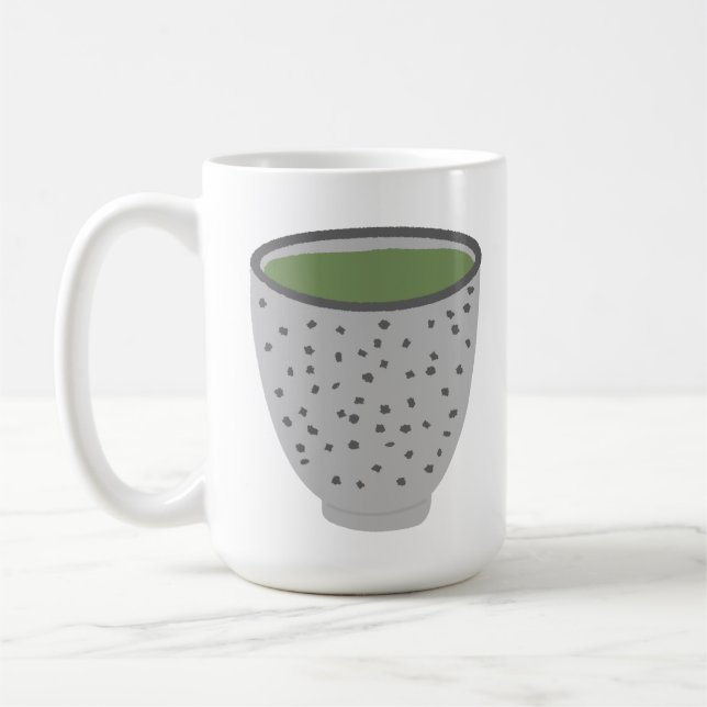 Rustik fläckig Matcha-tebowl Keramik Kaffemugg (Vänster)