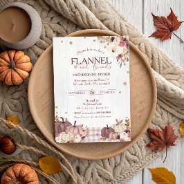 Rustik Flanell och Vänner Thanksgiving-fest Inbjudningar
