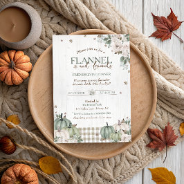 Rustik Flanell och Vänner Thanksgiving-fest Inbjudningar