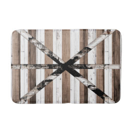 Rustik flerträ vit och brun lada dörr badrumsmatta