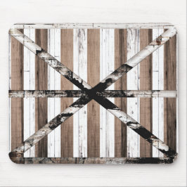 Rustik flerträ vit och brun lada dörr musmatta