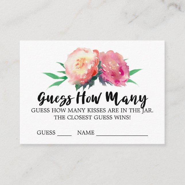 Rustik Flower gissar hur många Kisses-spelkort Tilläggskort (Framsida)