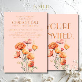 Rustik-Födelsedagsfest för fallhöjd/höst Blommigt Inbjudningar