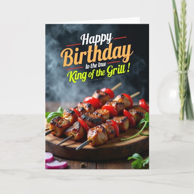 Rustik födelsedagskort för grillentusiaster kort (Framsida)