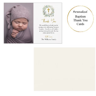 Rustik Foliage andeortodoxa kristna aptism Tack Kort