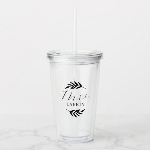 Rustik Förgrenad Fru Monogram Brud Gåva Take Away Mugg