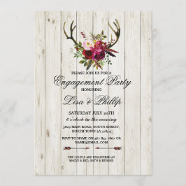 Rustik Förlovningsfest Antlers Stag Inbjudan