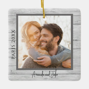 Rustik foto bröllopsresan ornament
