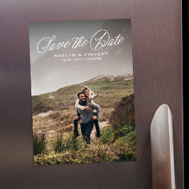 Rustik foto vigsel save the date magnetisk inbjudningskort