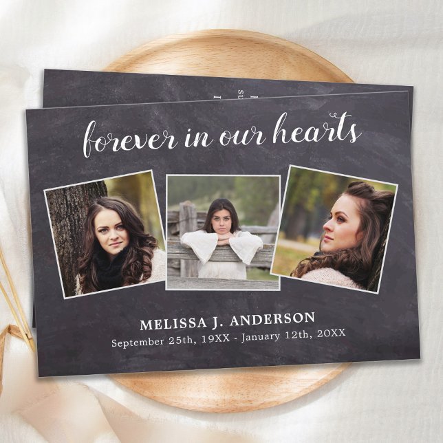 Rustik fotokollage, minnessymtombild Funeral Tack Kort (Skapare uppladdad)