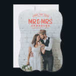 Rustik fototack för bröllopsannons kort<br><div class="desc">Rustik fototack för bröllopsannons kort. Meddela dina glada nyheter med stil med detta bröllopsfotokort. Ändra bakgrundsfärgen så att den passar ditt fotografi. Del av en samling.</div>