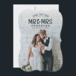 Rustik fototack vigsel kännedomskort julkort<br><div class="desc">Rustik fototack vigsel kännedomskort. Meddela dina glada nyheter med stil med detta fotokort för vigsel. Ändra bakgrundsfärgen så att den passar ditt fotografi. Del av en samling.</div>
