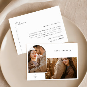 Rustik Fototackkort för Bröllop med Anteckningar