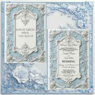 Rustik fransk landstil shabby chic blommande bröll inbjudningar