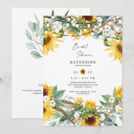 Rustik frodig solrosbukett sladdljus  inbjudningar