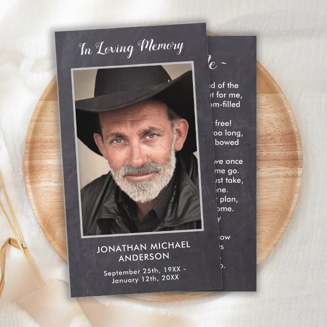 Rustik Funeral Sympathy Memorial Photo Prayer Card (Skapare uppladdad)
