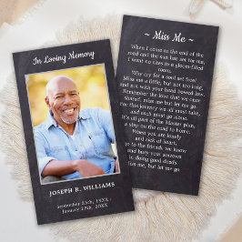 Rustik Funeral Sympathy Photo Memorial Prayer Card Visitkort