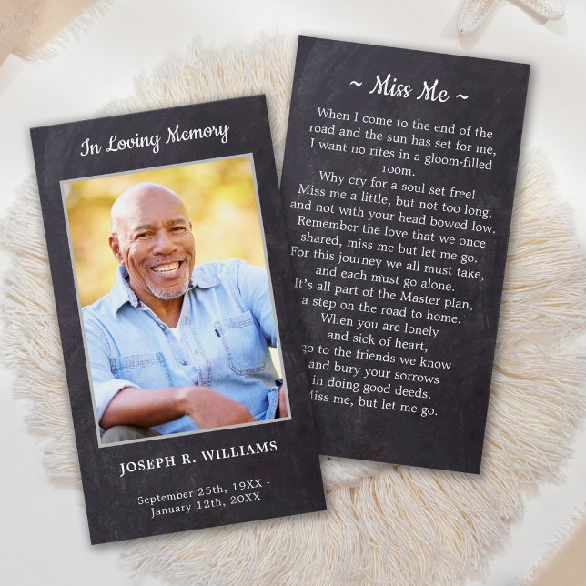 Rustik Funeral Sympathy Photo Memorial Prayer Card Visitkort (Skapare uppladdad)