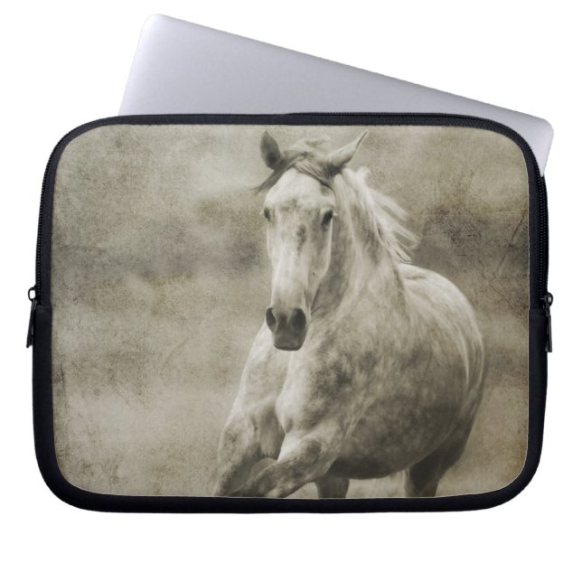 Rustik Galloping Andalusisk häst Laptop Sleeve (Framsidan)