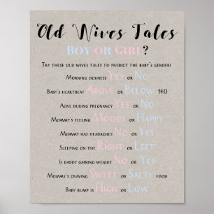Rustik Gamla fruar Tales Baby Shower Gender Reveal Poster
