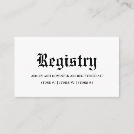 Rustik gammal engelsk keltisk gotisk bröllopsprese tilläggskort