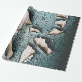 Rustik gammal ljusblå grön flagande färg presentpapper