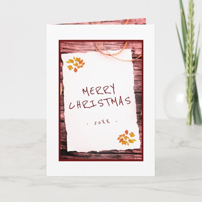 Rustik gammal Papper God jul-skript Helgkort (Framsida)