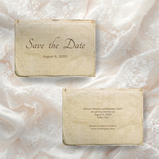 Rustik gammal Papper Spara datumkortet Datumet (Skapare uppladdad)