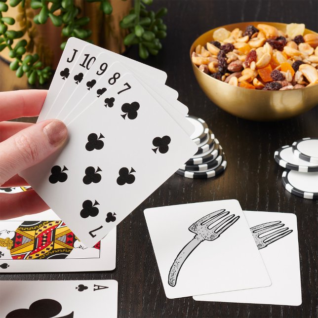 Rustik Gammaldags Gaffel Retro Bestick Casinokort (Skapare uppladdad)