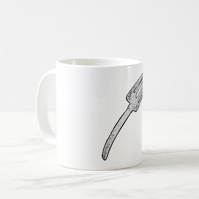 Rustik Gammaldags Gaffel Retro Bestick Kaffemugg (Framsida vänster)