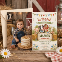 Rustik gårds 2-års födelsedagsfest för barn foto