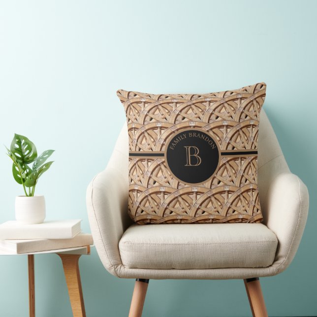 Rustik gårdshus Elegant monogram Söt familjenamn Kudde (Stol)