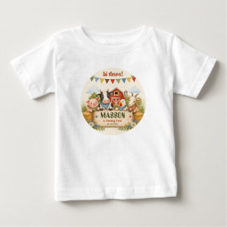 Rustik gårdstema till 2-årsfest för barn t shirt
