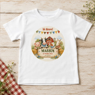 Rustik gårdstema till 2-årsfest för barn t shirt