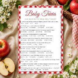 Rustik Gingham Baby Shower Trivialspel