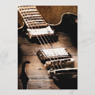 Rustik gitarr i lada trä western country musik inbjudningar
