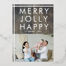 Rustik Glad Julig Trä Familj Foto Jul