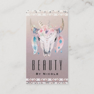 Rustik Glam Boho Blommig Ko Skalle Country Chic Visitkort