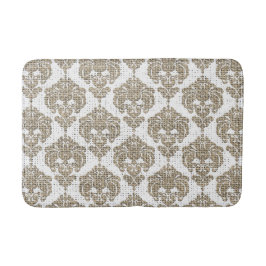 Rustik Glamour Jute Kunglig Damast Chic Modern Badrumsmatta