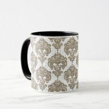 Rustik Glamour Jute Kunglig Damast Chic Modern