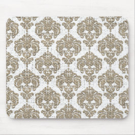 Rustik Glamour Jute Kunglig Damast Chic Modern Musmatta