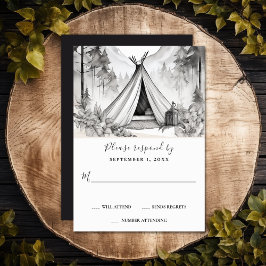 Rustik Glamping Camping Mountain Forest Bröllop OSA Kort